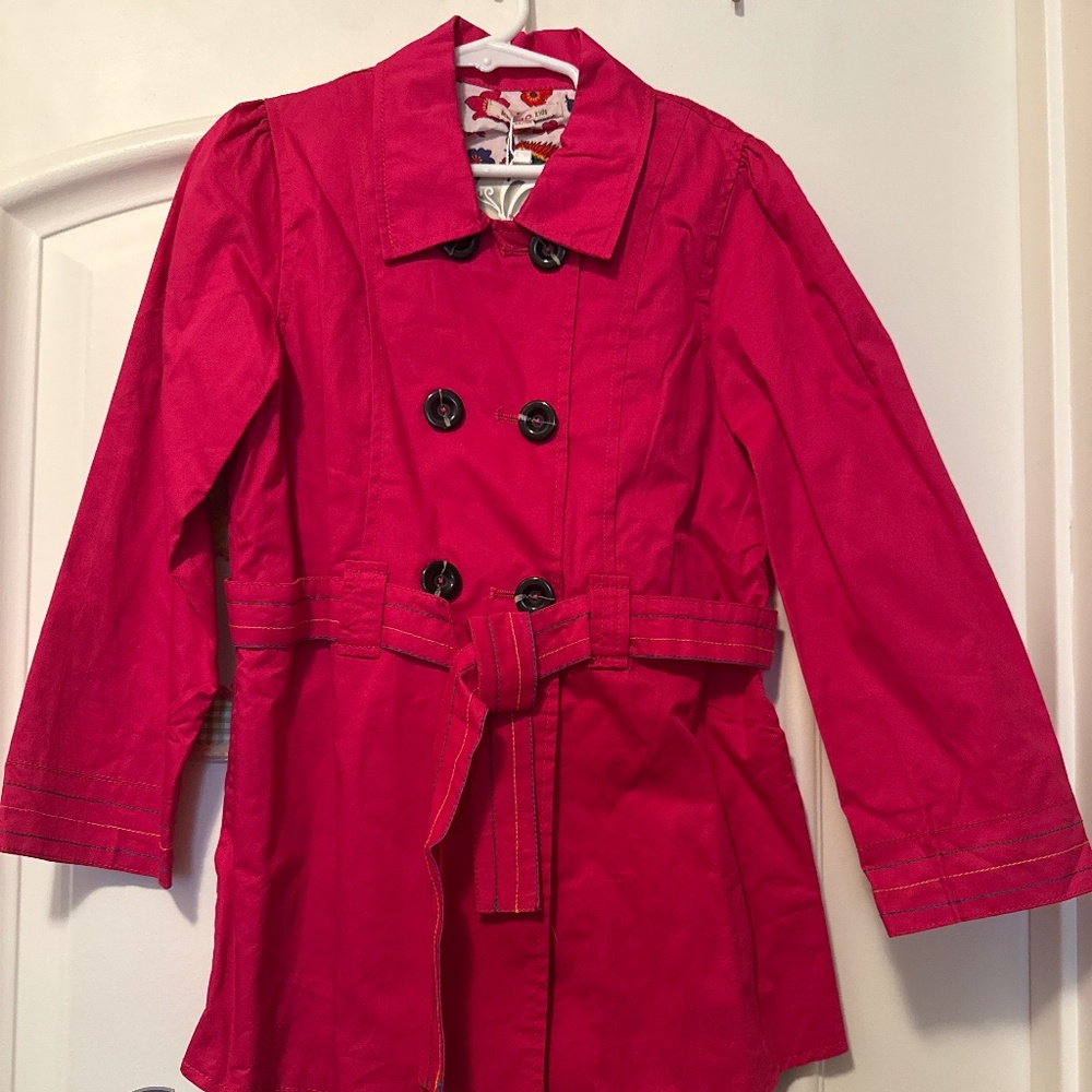 Hot pink lightweight girls coat